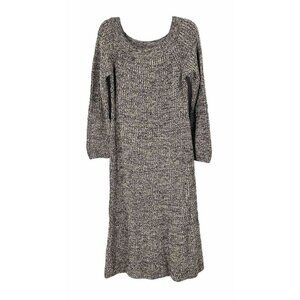 H&M Brown Chunky Knit Long Sleeve Midi Sweater Dress Sz Large NWT